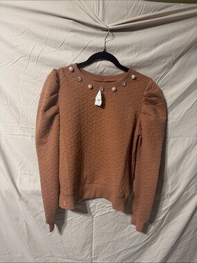 Simply Southern Rust Embellished Textured Crewneck
